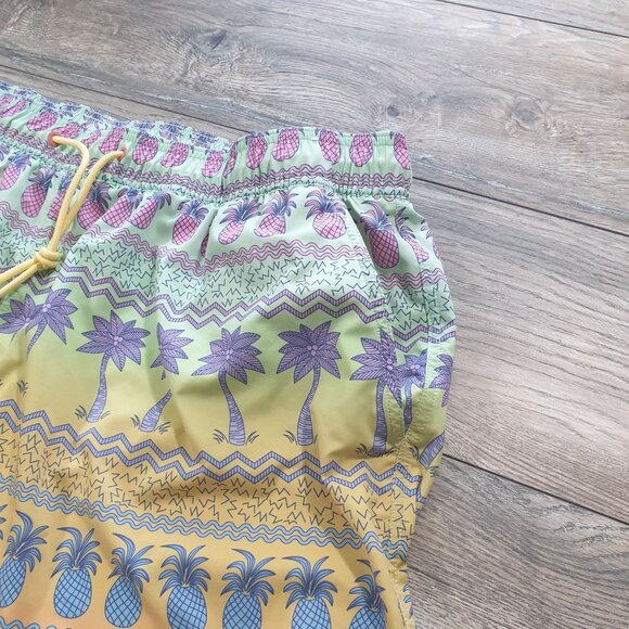 Caribbean Swimwear Men Tropical Swim Trunks 2XB Elastic Waist 40 In - Picture 3 of 7